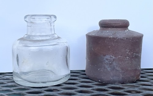 Antique vintage inkwell - vintage, bottle