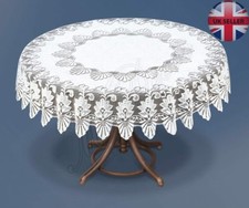 Tablecloth round lace white