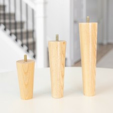 Furniture Legs Set of 4, Premium Ash Wood Replacement, Many Sizes Available