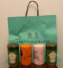 FORTNUM AND MASON 4 250G EMPTY COFFEE TINS PLUS Large NEW BAG (E11 warrant)