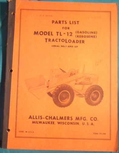 Allis chalmers 12 - chalmers, tl-12