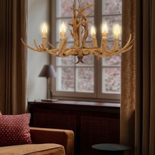 Retro Brown Antler Chandelier