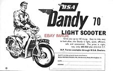 c1959 Advert for BSA 'DANDY 70' Light Scooter Motor Cycles Original Print Ad