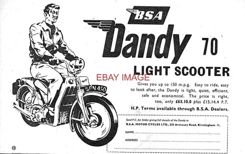 C1959 advert for - c1959, bsa