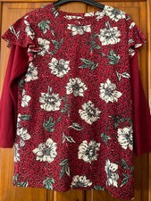 Ladies Marks and Spencer PER UNA floral maroon top size 10