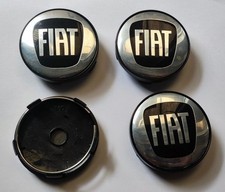 4x Fiat Alloy Wheel Hub Centre Cap Set of 4 Center Caps 60mm Silver Black