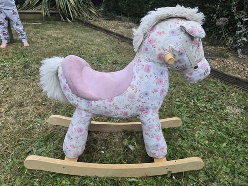 Vintage rocking horse - vintage, floral
