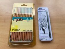 Vintage Derwent Academy 6 Sketching Pencils & Smartz Watercolour Pencils Bundle