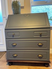 Vintage Wood Bureau And Display Cabinet