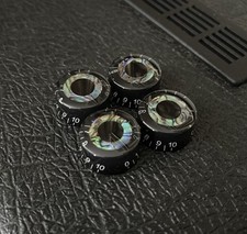 Guitar Speed Knobs Les Paul Epiphone Gibson Style Black with Abalone Inlay 6mm