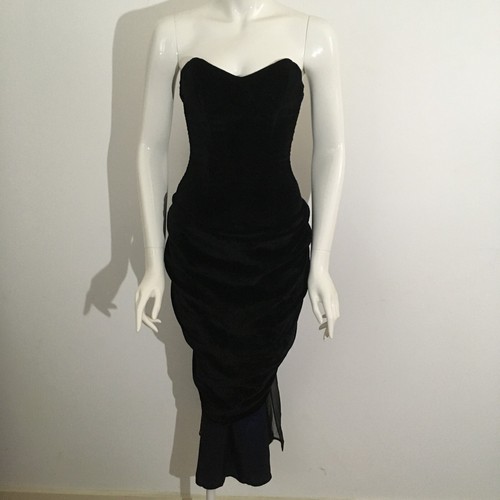 Vintage 1980s black velvet - 1980s,