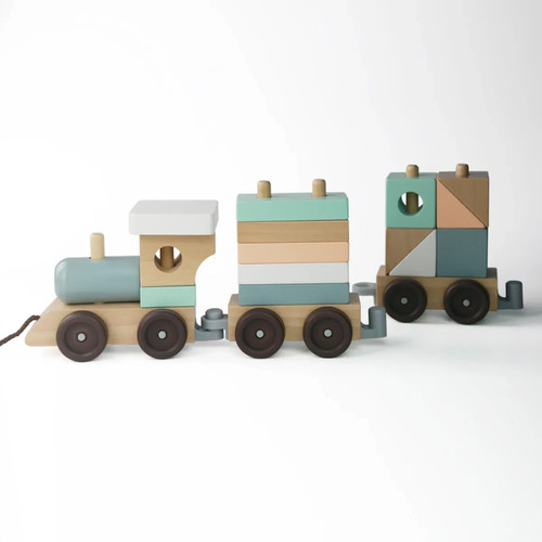 Wooden stacking train toy - wooden,