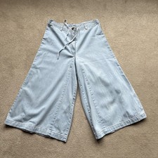 Vintage Denim Culotte Wide Leg