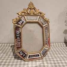 Vintage Venetian Gold And Silver Mirrored Frame Beautiful Condition