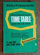 Bus timetable 1967, Southdown, West Sussex edition +map