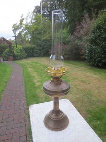 Vintage brass oil lamp - vintage,