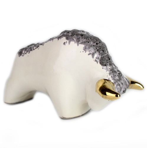Vintage ceramic bull buffalo - vintage,