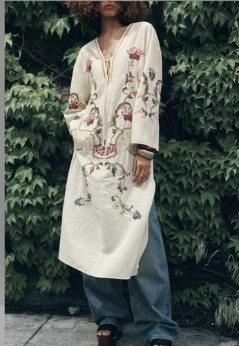 Zara ecru embroidered - zara,