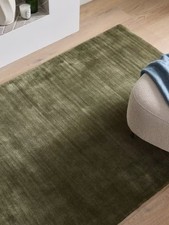 John Lewis Luxury Hand Woven Deep Pile Pure Wool Rug L180 x W120cm - Green A
