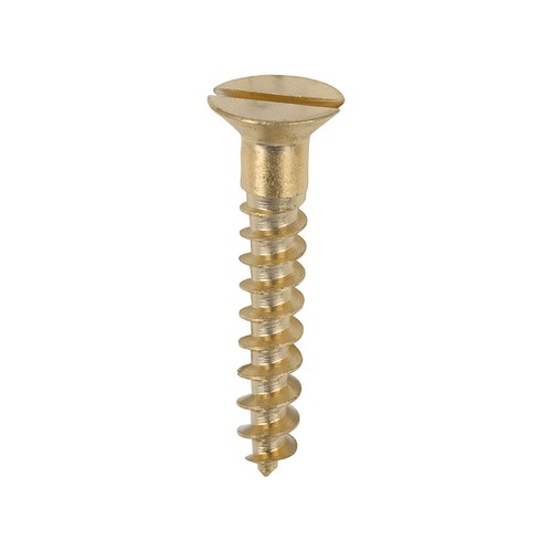 Solid brass screw slotted - brass,