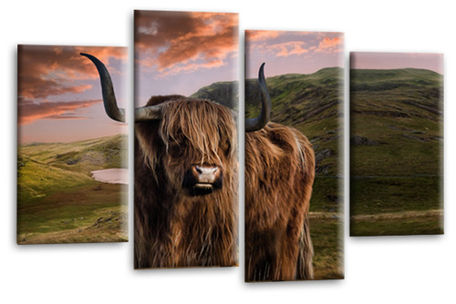 Stag wall art print brown - stag,