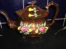 ANTIQUE COPPER LUSTRE TEAPOT