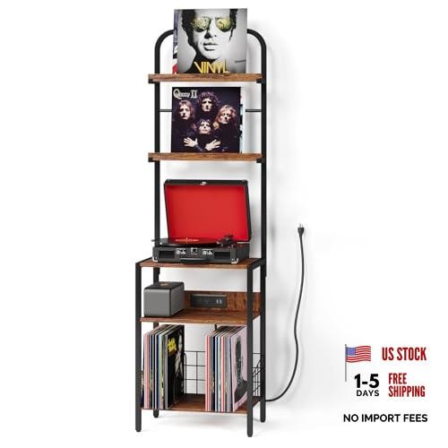 Record player stand with - record,