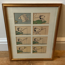 Peanuts Snoopy and Woodstock 1979 Comic Strip Framed