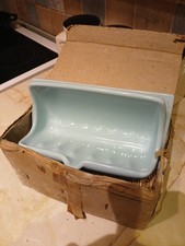 Vintage Blue Ceramic wall mounted Soap Dish Tray Shower 1971
