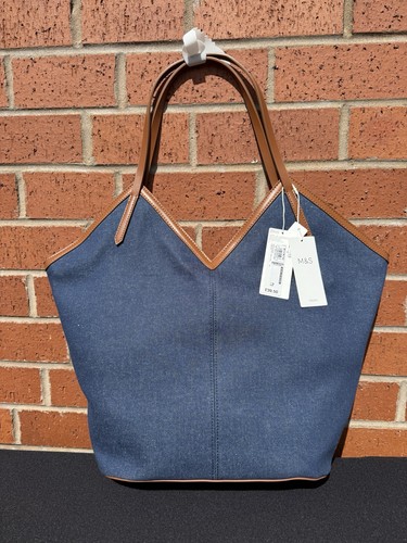 Denim tote beach - m&s,
