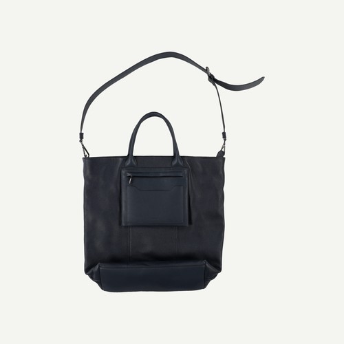 Reiss unisex navy leather bag - reiss,