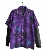 Drop Dead Shirt Button Up Net Sleeves Size S