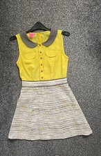Topshop yellow chiffon / tweed