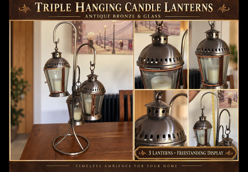 Large triple hanging candle - triple,