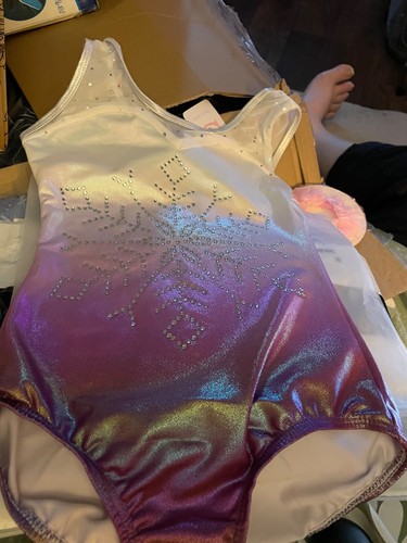 Purple white leotard - white, with