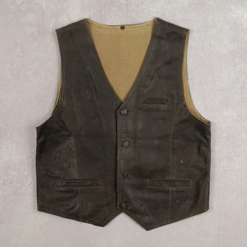 Vintage leather vest jacket - vintage,