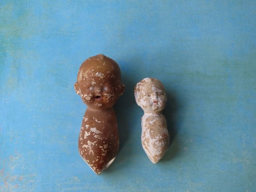 Bisque doll head - doll, torso