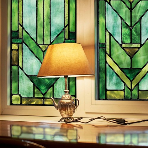 -Painted stained glass window
