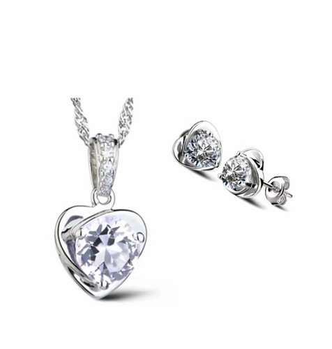 925 sterling silver heart stud - silver,