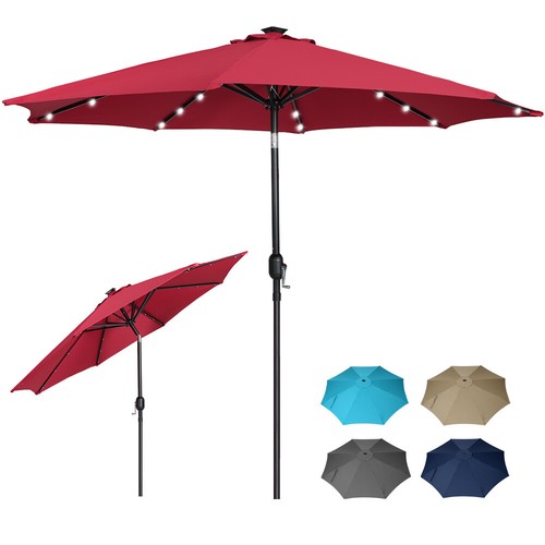 Garden parasol w solar - parasol, w/solar