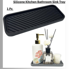 Silicone Kitchen Bathroom Sink Tray Organiser Sponge Holder Caddy Organizer