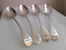 4 HESTER BATEMAN OLD ENGLISH TABLE SPOONS STERLING SILVER GEORGE III London 1785
