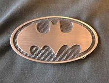 Men's Belt Buckle Novelty DC Superhero Batman Silver Black Textured