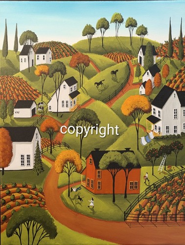 Original painting folk art - original,