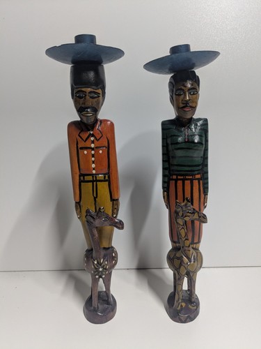 African figures candle stick - african,