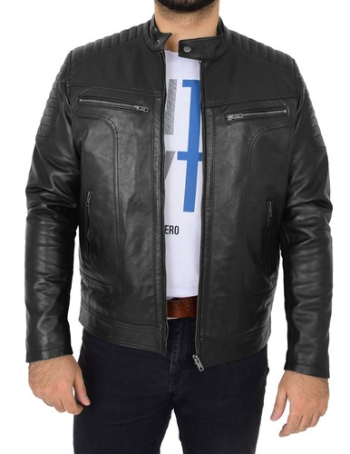 Mens leather biker - biker, style