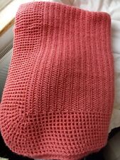 Coral Peach Blanket/Throw Hand Crocheted, New 75 X 58 Inches Photo 1 Best Colour