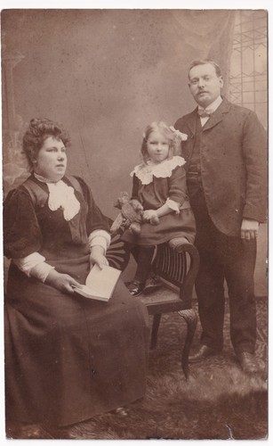 Edwardian family portrait rppc - family,