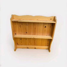 Vintage Rustic Country Pine Wooden Farmhouse Wall Shelving Unit Display Shelf