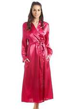 Camille Womens Fuchsia Pink Luxury Satin Dressing Gown